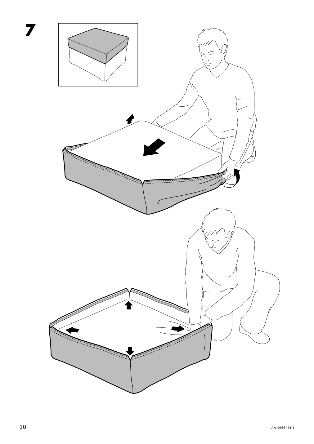 Assembly instructions for IKEA Brathult cover for 3 seat corner sectional borred gray green | Page 10 - IKEA BRÅTHULT cover for 3-seat corner sectional 303.362.42