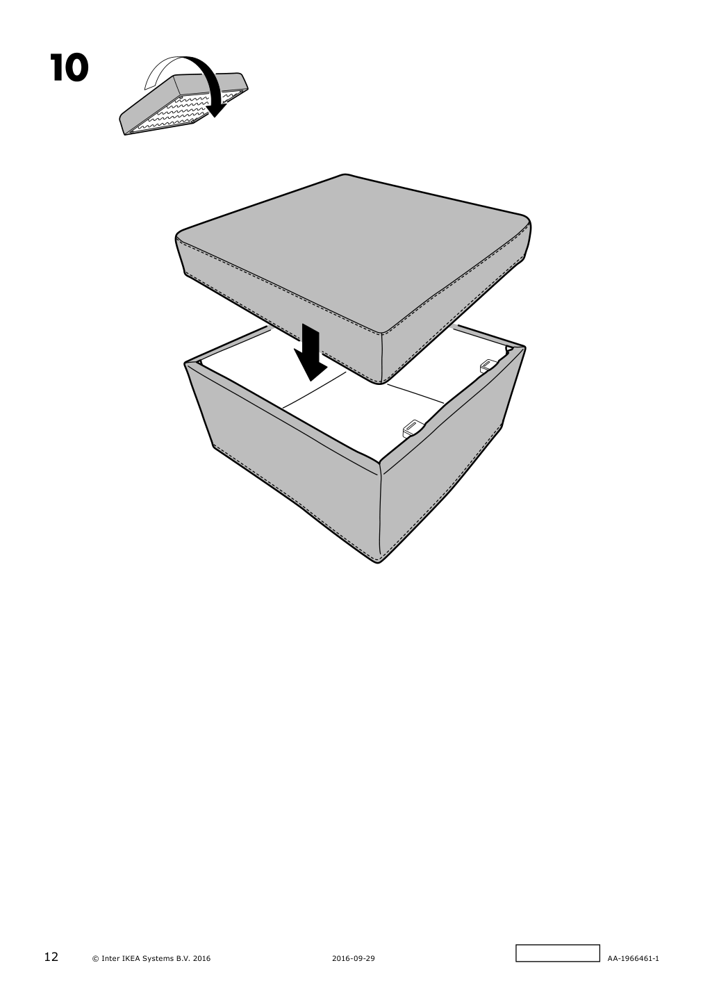 Assembly instructions for IKEA Brathult cover for 3 seat corner sectional borred gray green | Page 12 - IKEA BRÅTHULT cover for 3-seat corner sectional 303.362.42