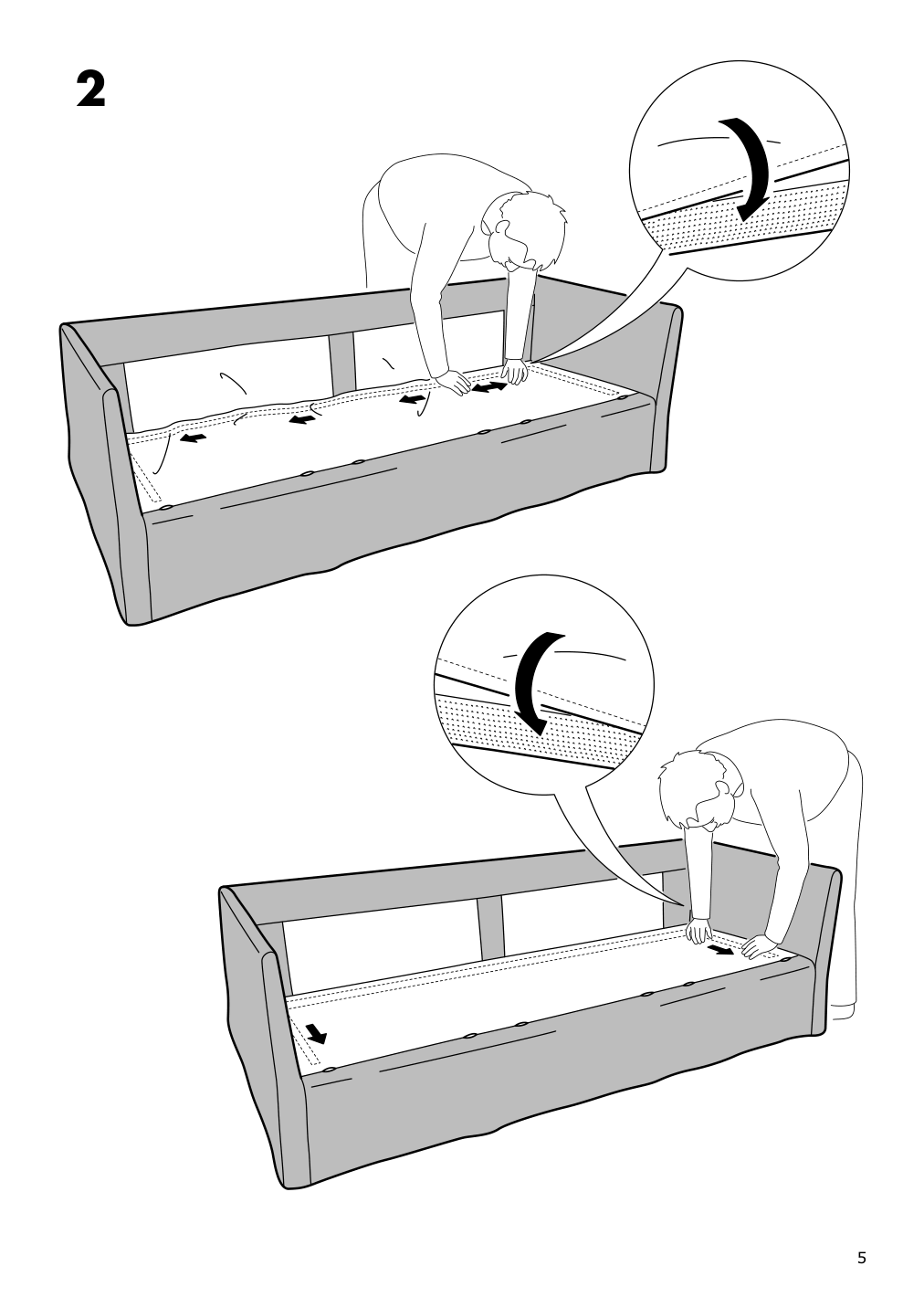 Assembly instructions for IKEA Brathult cover for 3 seat corner sectional borred gray green | Page 5 - IKEA BRÅTHULT cover for 3-seat corner sectional 303.362.42