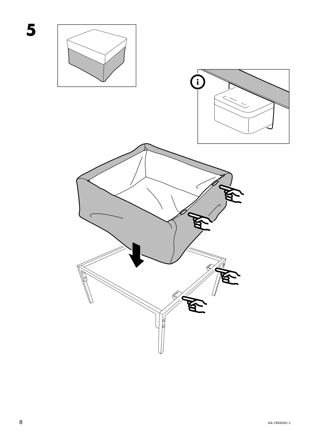 Assembly instructions for IKEA Brathult cover for 3 seat corner sectional borred gray green | Page 8 - IKEA BRÅTHULT cover for 3-seat corner sectional 303.362.42