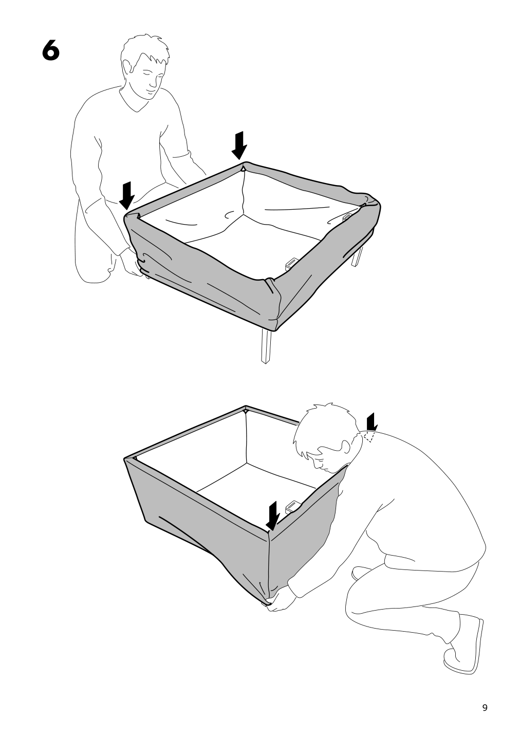 Assembly instructions for IKEA Brathult cover for 3 seat corner sectional borred gray green | Page 9 - IKEA BRÅTHULT cover for 3-seat corner sectional 303.362.42