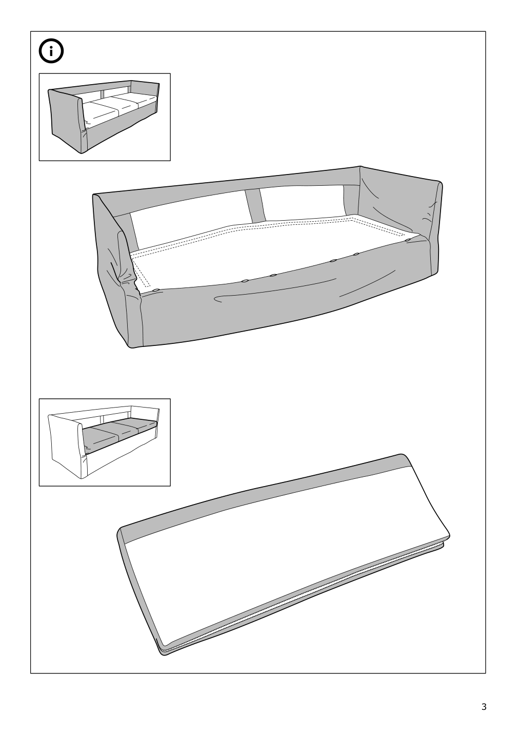 Assembly instructions for IKEA Brathult cover for sofa borred gray green | Page 3 - IKEA BRÅTHULT cover for sofa 403.362.46