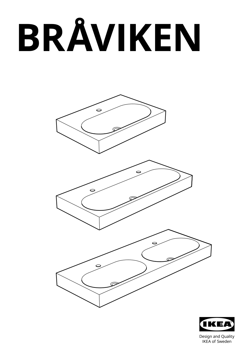 Assembly instructions for IKEA Braviken sink white | Page 1 - IKEA GODMORGON / BRÅVIKEN bathroom furniture, set of 4 293.961.90