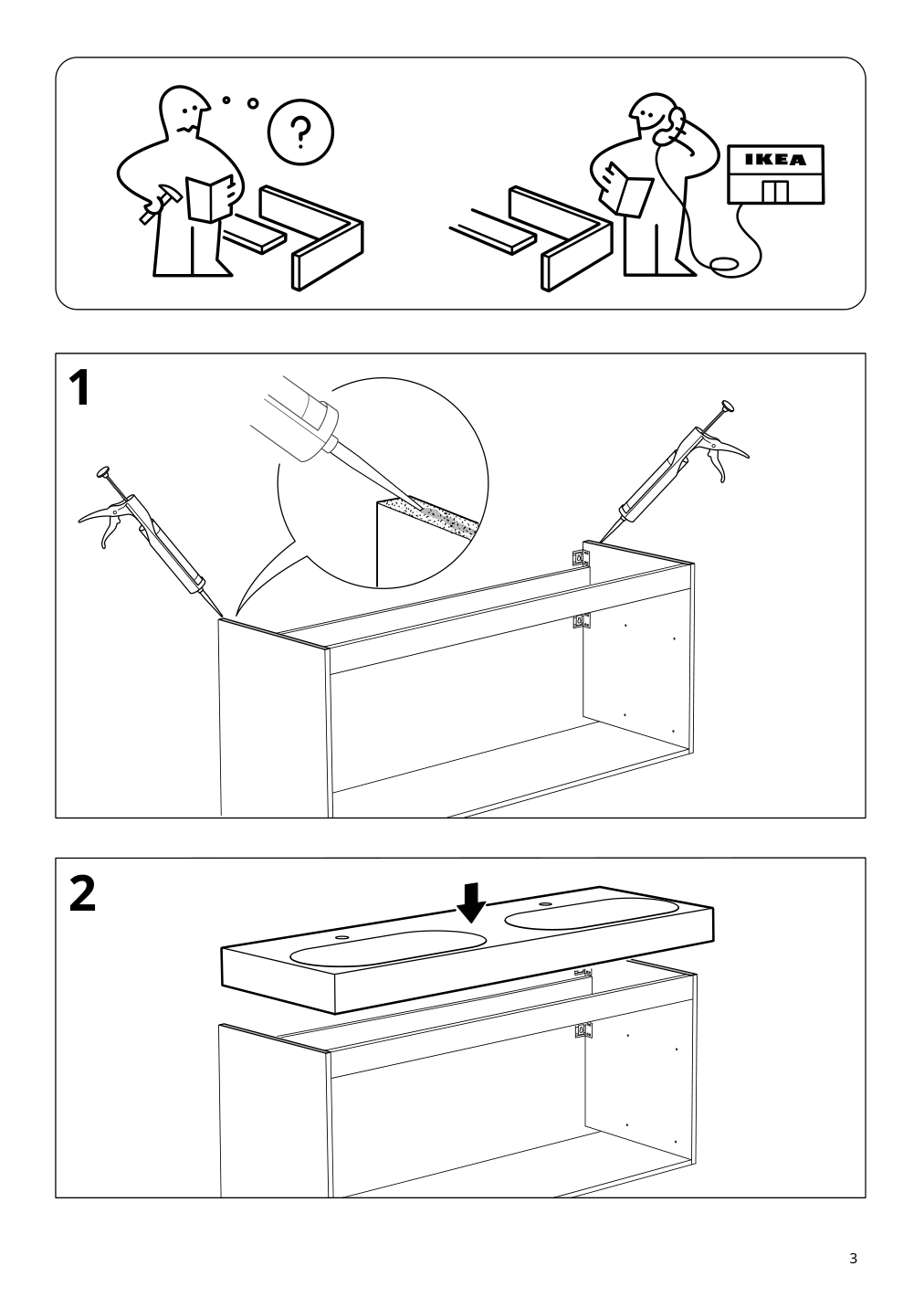 Assembly instructions for IKEA Braviken sink white | Page 3 - IKEA GODMORGON / BRÅVIKEN sink cabinet with 2 drawers 994.147.08