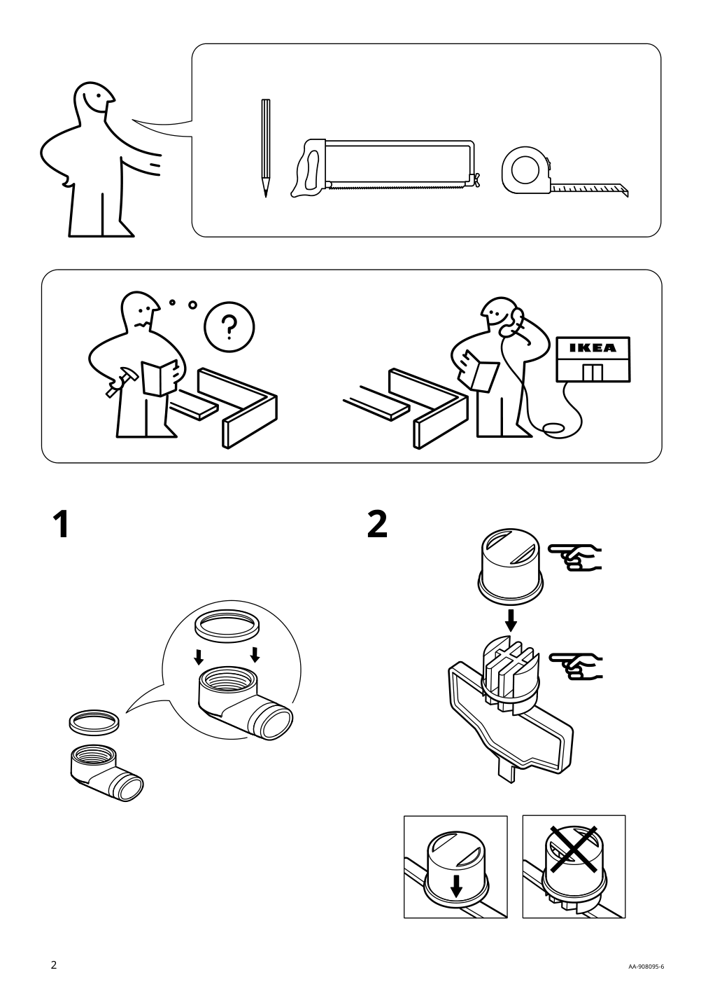 Assembly instructions for IKEA Braviken sink white | Page 2 - IKEA GODMORGON / BRÅVIKEN sink cabinet with 2 drawers 293.203.79