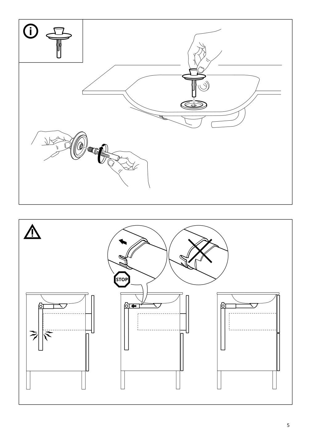 Assembly instructions for IKEA Braviken sink white | Page 5 - IKEA GODMORGON / BRÅVIKEN sink cabinet with 2 drawers 994.147.08