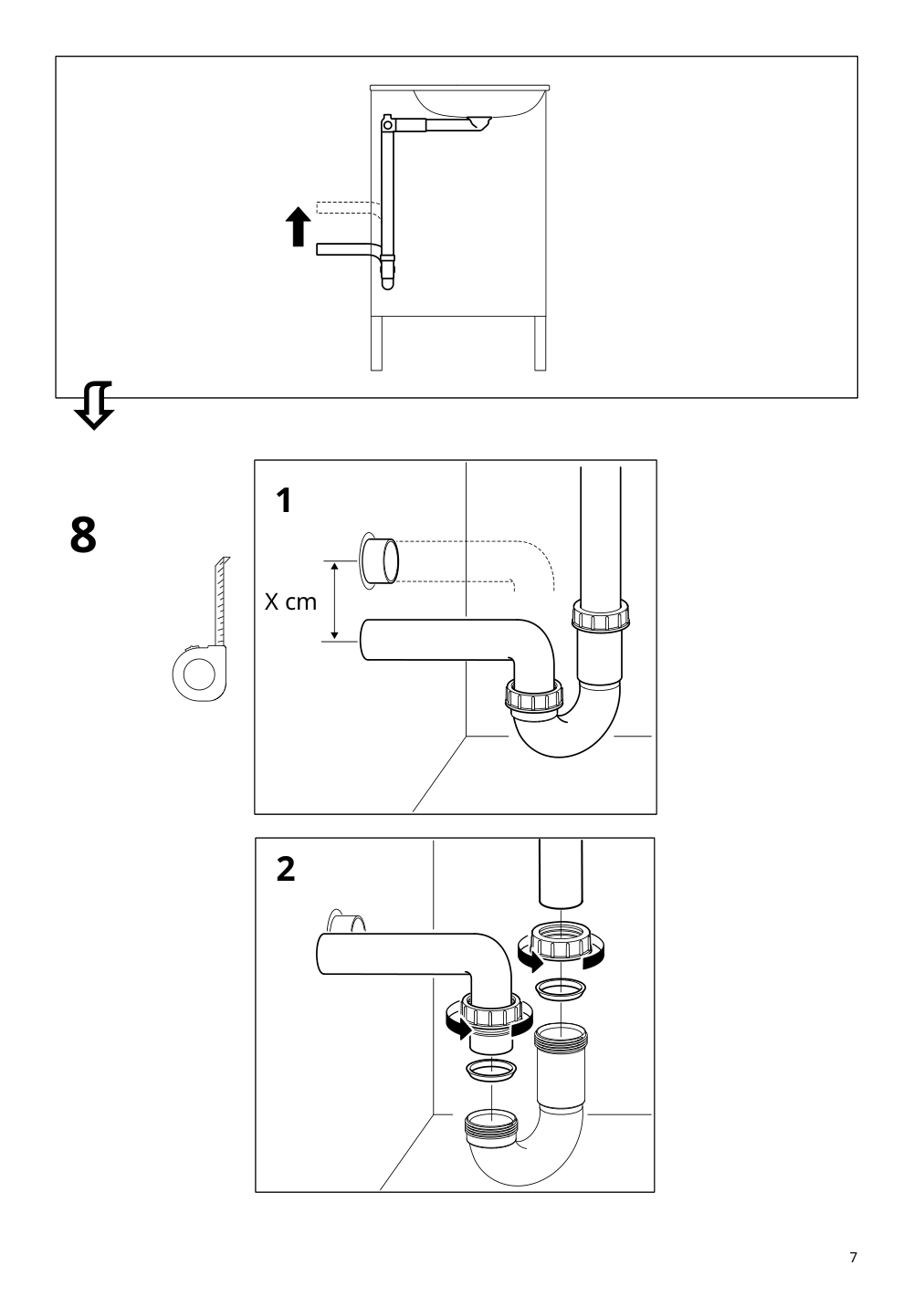 Assembly instructions for IKEA Braviken sink white | Page 7 - IKEA GODMORGON / BRÅVIKEN sink cabinet with 2 drawers 994.147.08