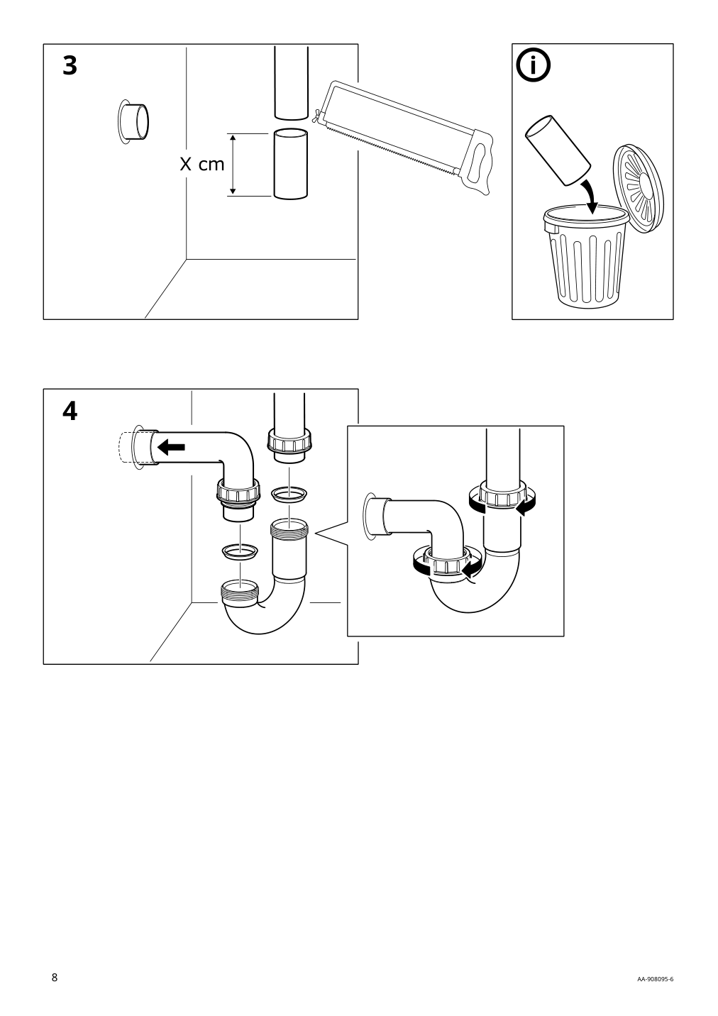 Assembly instructions for IKEA Braviken sink white | Page 8 - IKEA GODMORGON / BRÅVIKEN bathroom furniture, set of 4 293.961.90