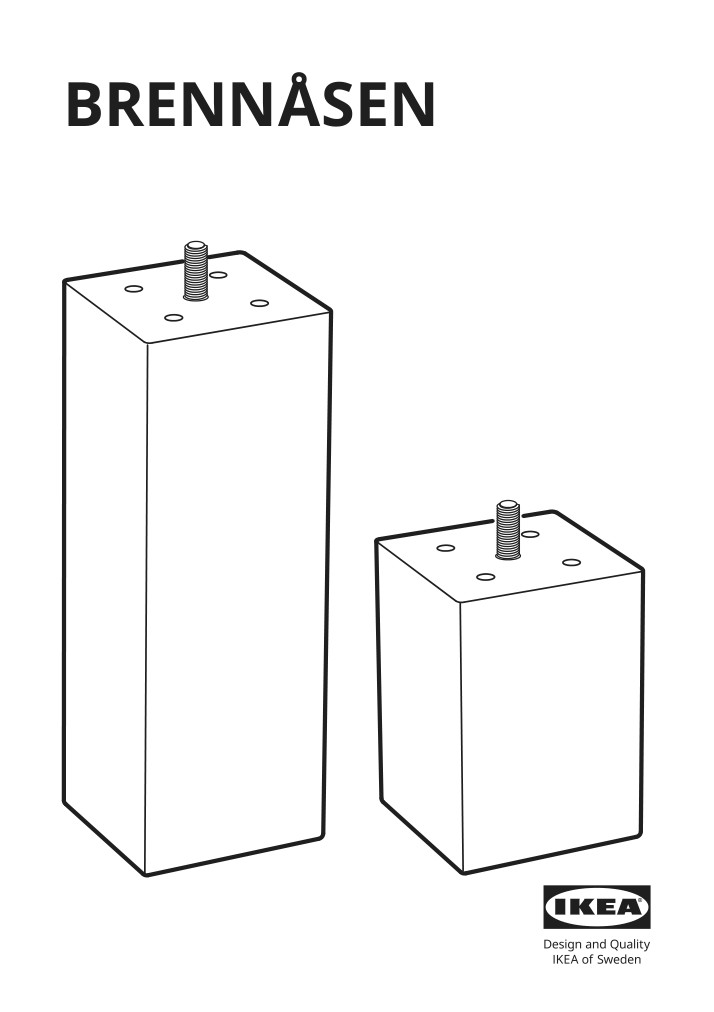 Assembly instructions for IKEA Brennasen leg black stained | Page 1 - IKEA ESPEVÄR slatted mattress base with legs 092.078.88