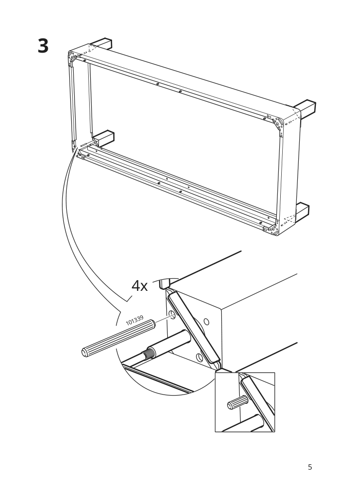 Assembly instructions for IKEA Brennasen leg black stained | Page 5 - IKEA ESPEVÄR slatted mattress base with legs 092.078.88