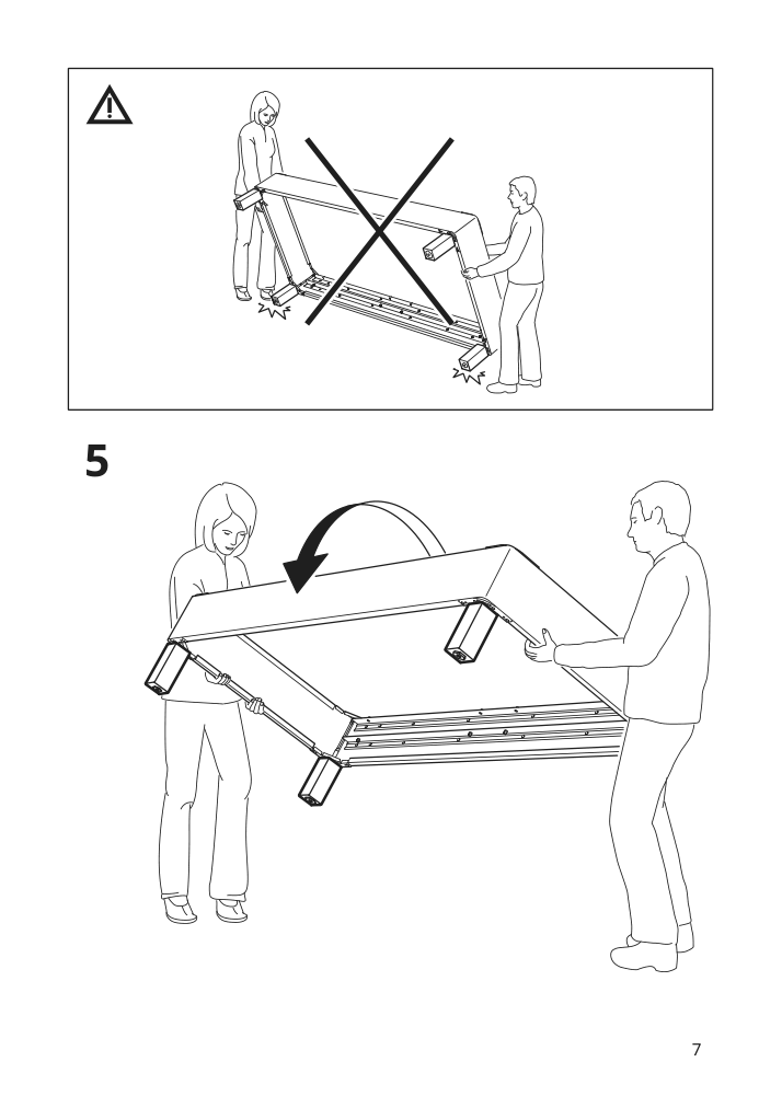 Assembly instructions for IKEA Brennasen leg black stained | Page 7 - IKEA ESPEVÄR slatted mattress base with legs 092.078.88