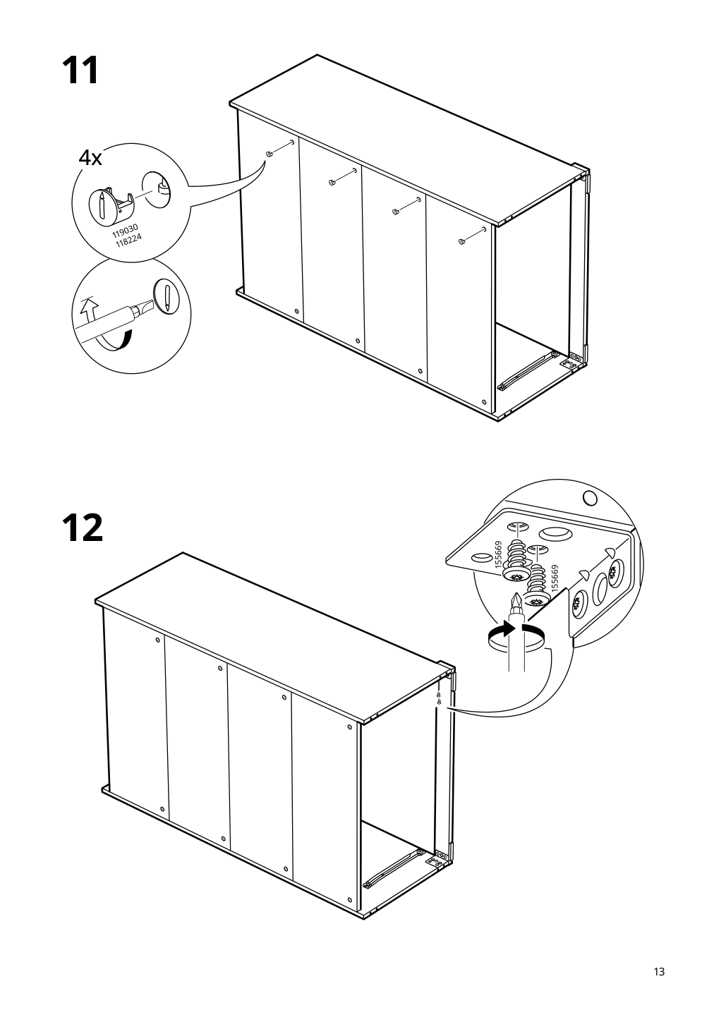 Assembly instructions for IKEA Brimnes 4 drawer chest white | Page 13 - IKEA BRIMNES 4-drawer chest 205.728.33