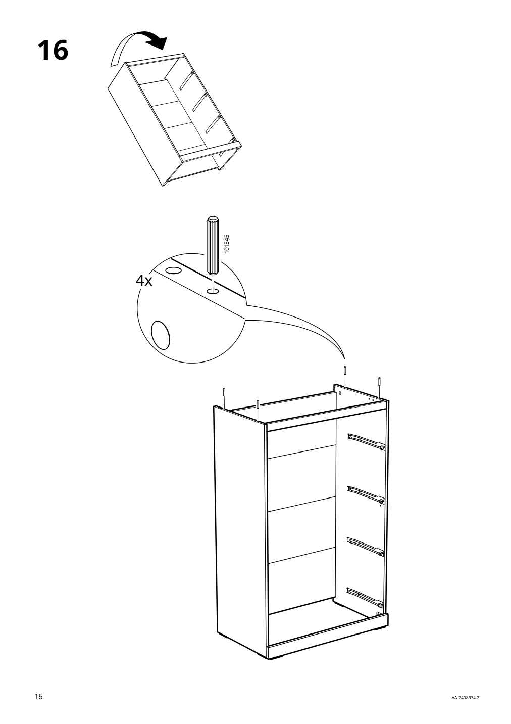 Assembly instructions for IKEA Brimnes 4 drawer chest white | Page 16 - IKEA BRIMNES 4-drawer chest 205.728.33