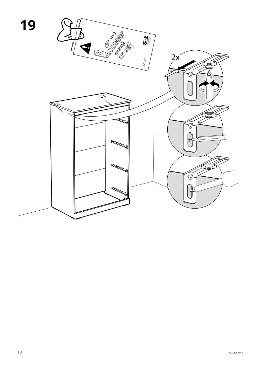 Assembly instructions for IKEA Brimnes 4 drawer chest white | Page 18 - IKEA BRIMNES 4-drawer chest 205.728.33