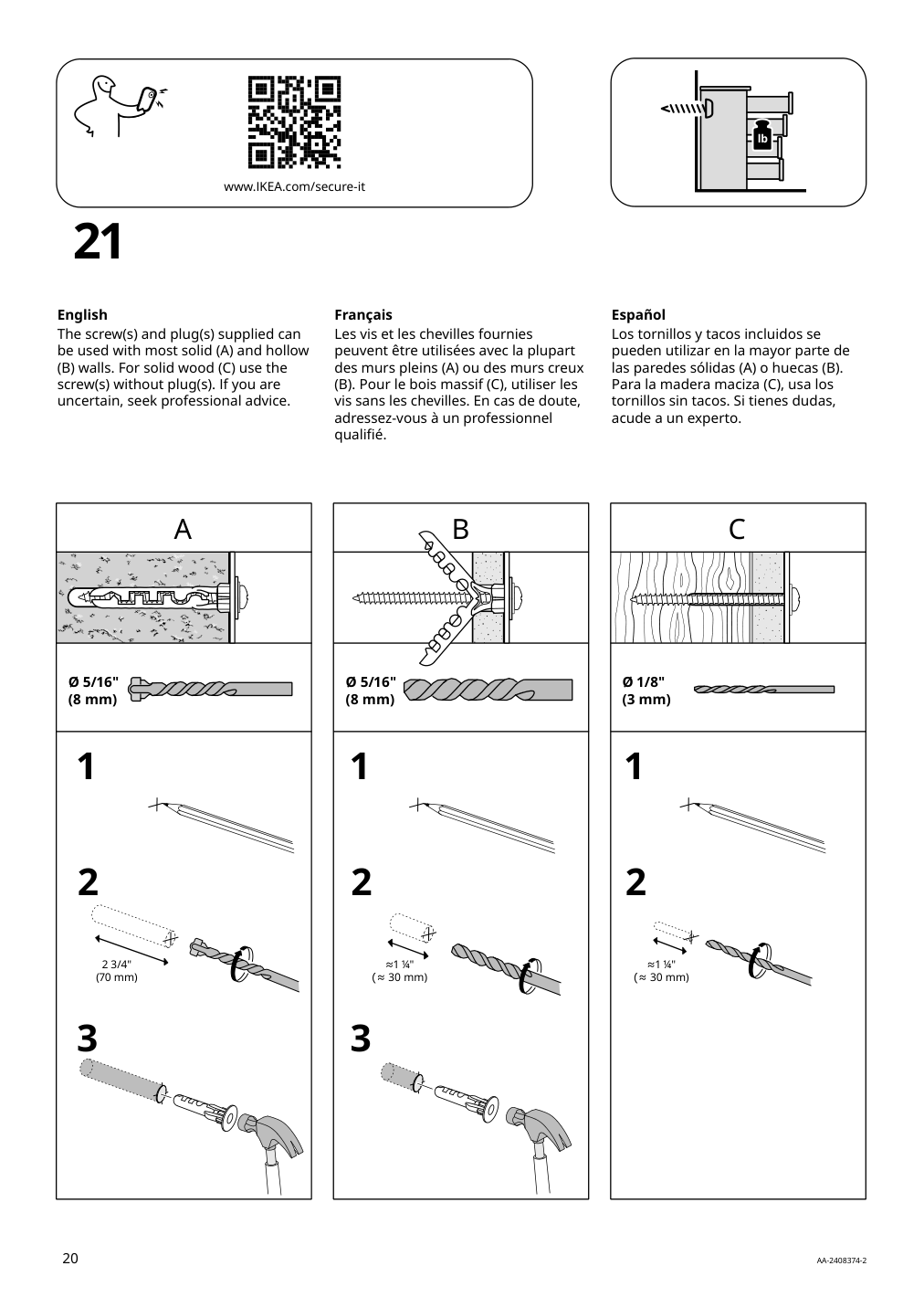 Assembly instructions for IKEA Brimnes 4 drawer chest white | Page 20 - IKEA BRIMNES 4-drawer chest 205.728.33