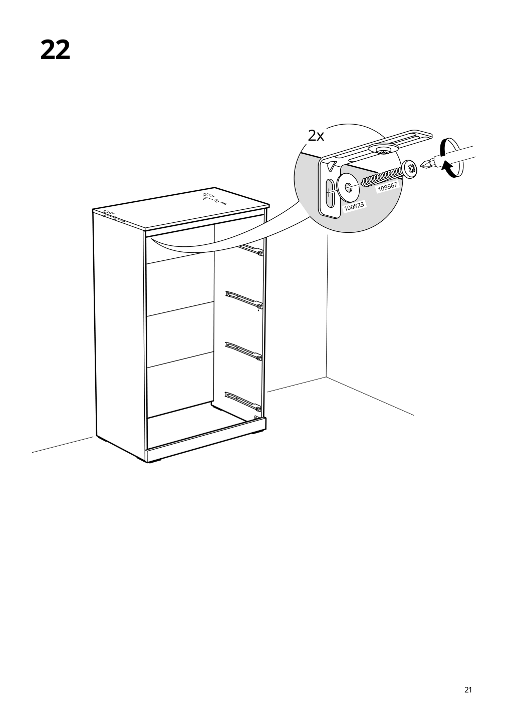 Assembly instructions for IKEA Brimnes 4 drawer chest white | Page 21 - IKEA BRIMNES 4-drawer chest 205.728.33