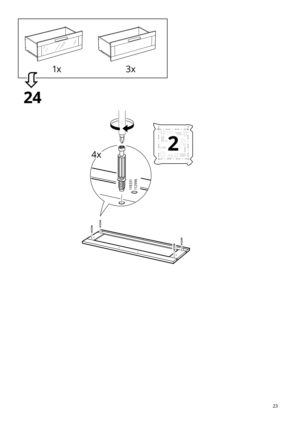 Assembly instructions for IKEA Brimnes 4 drawer chest white | Page 23 - IKEA BRIMNES 4-drawer chest 205.728.33