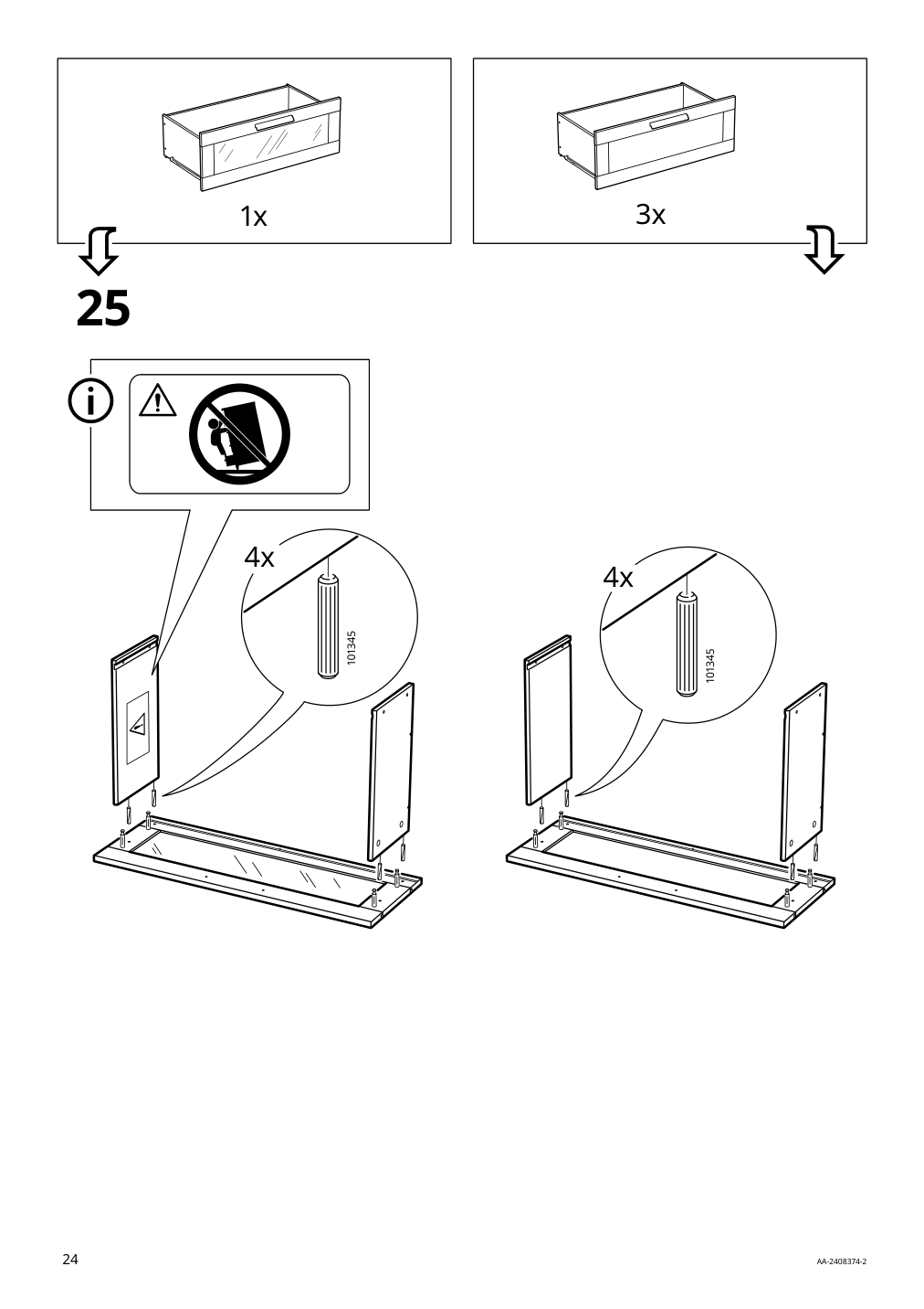 Assembly instructions for IKEA Brimnes 4 drawer chest white | Page 24 - IKEA BRIMNES 4-drawer chest 205.728.33