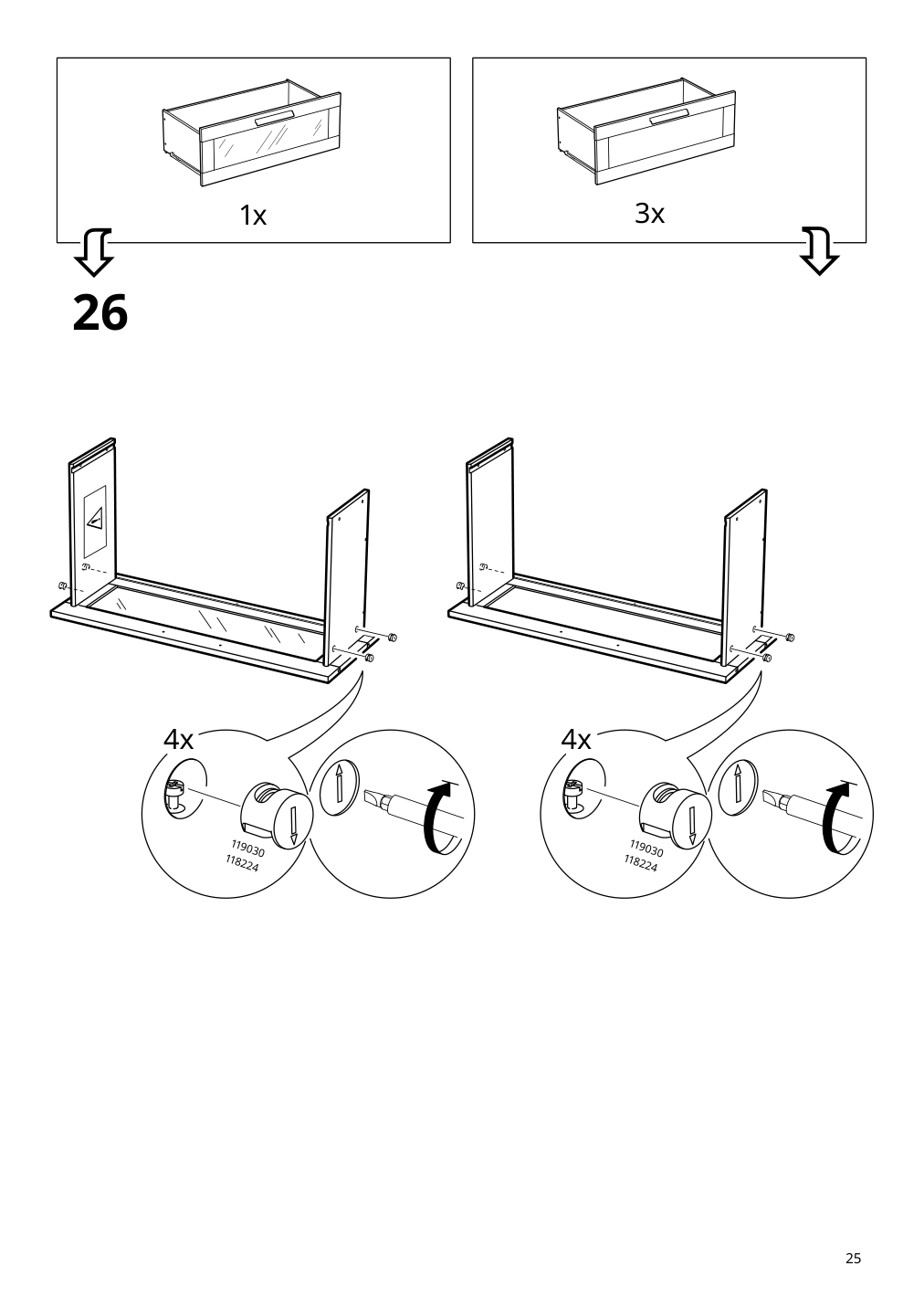 Assembly instructions for IKEA Brimnes 4 drawer chest white | Page 25 - IKEA BRIMNES 4-drawer chest 205.728.33