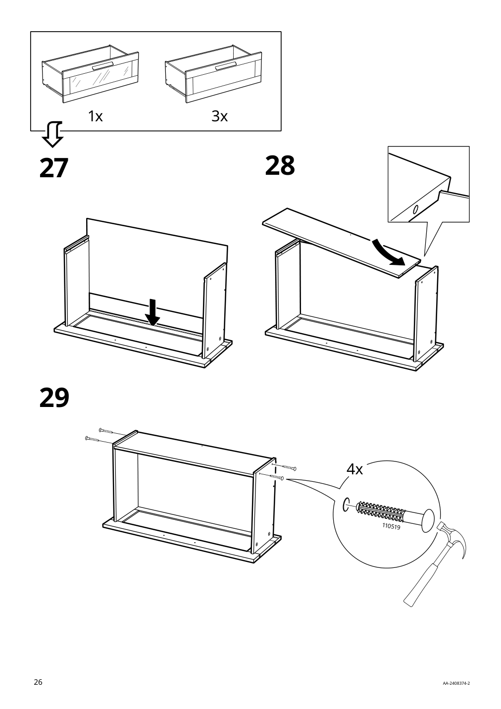 Assembly instructions for IKEA Brimnes 4 drawer chest white | Page 26 - IKEA BRIMNES 4-drawer chest 205.728.33