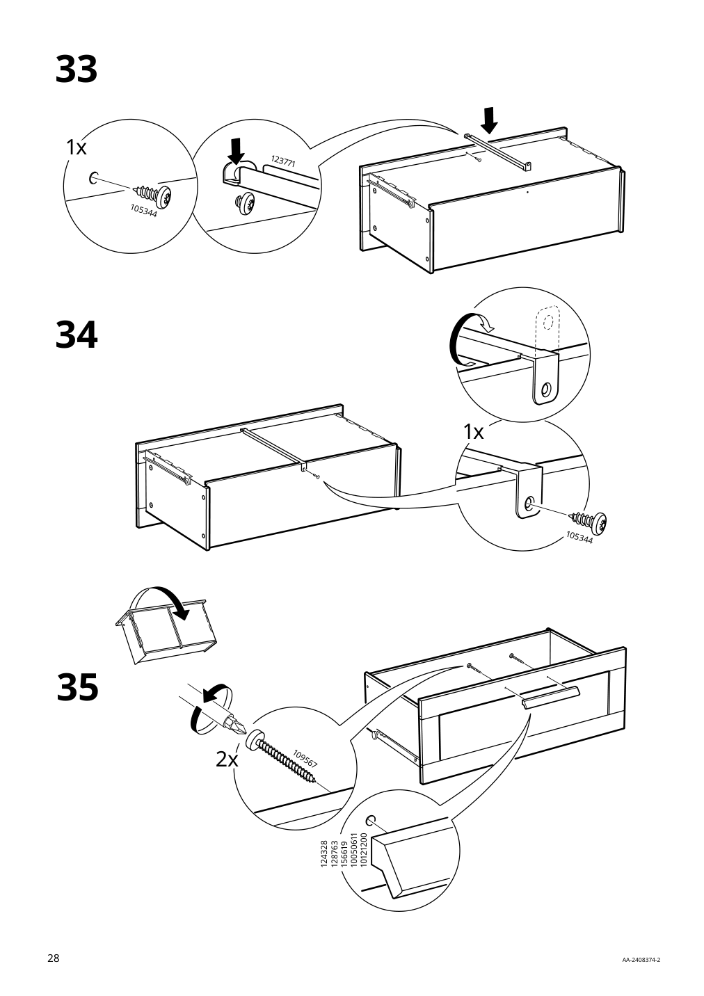 Assembly instructions for IKEA Brimnes 4 drawer chest white | Page 28 - IKEA BRIMNES 4-drawer chest 205.728.33