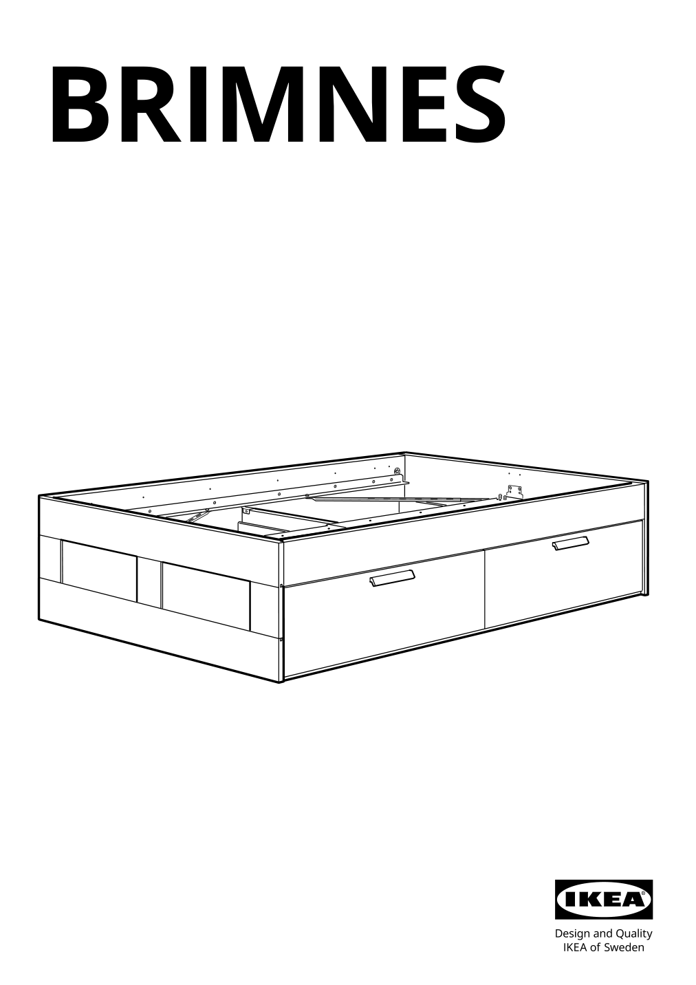 Assembly instructions for IKEA Brimnes bed frame with storage black | Page 1 - IKEA BRIMNES bed frame with storage & headboard 791.574.27