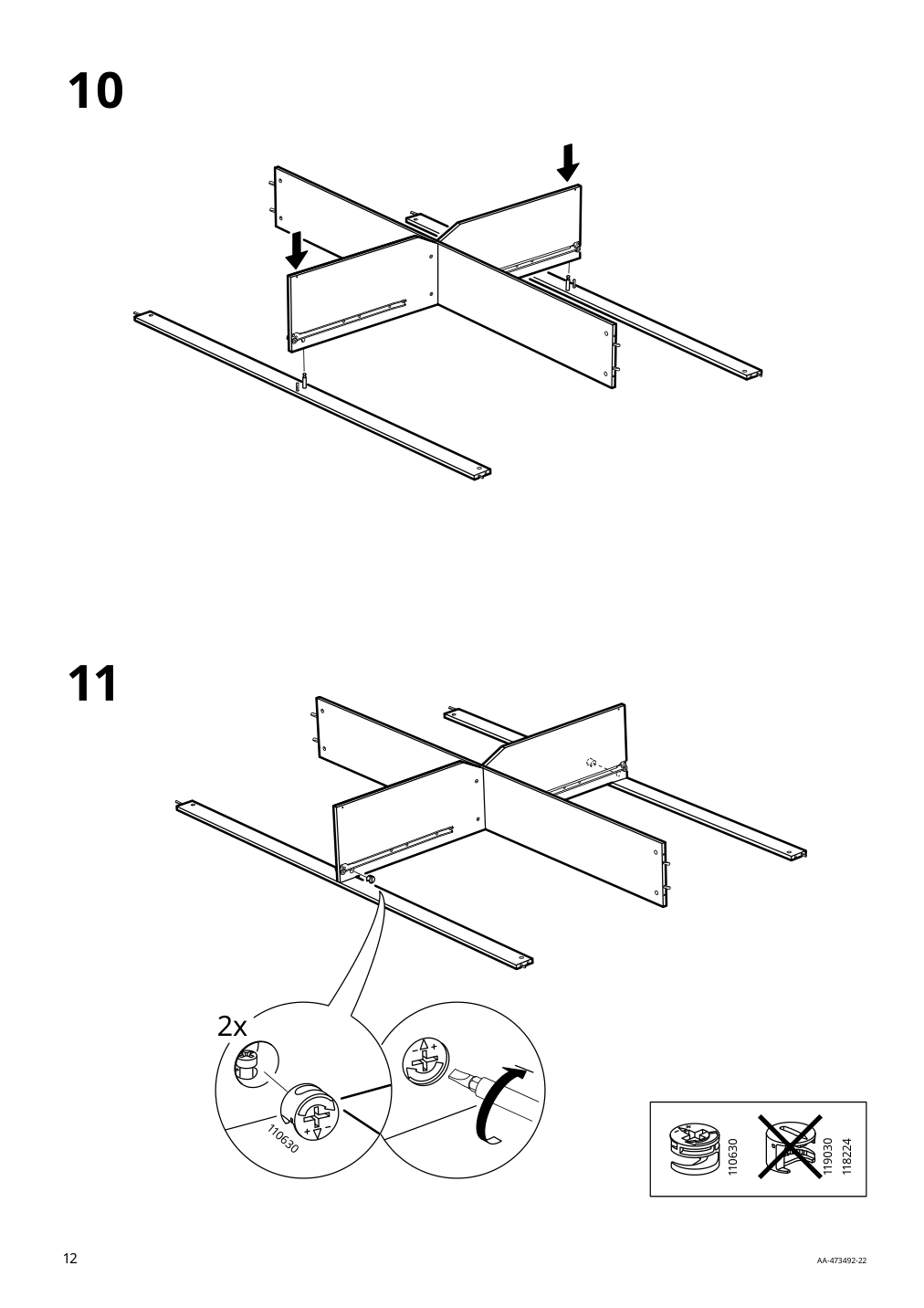 Assembly instructions for IKEA Brimnes bed frame with storage gray | Page 12 - IKEA BRIMNES bed frame with storage & headboard 593.248.61