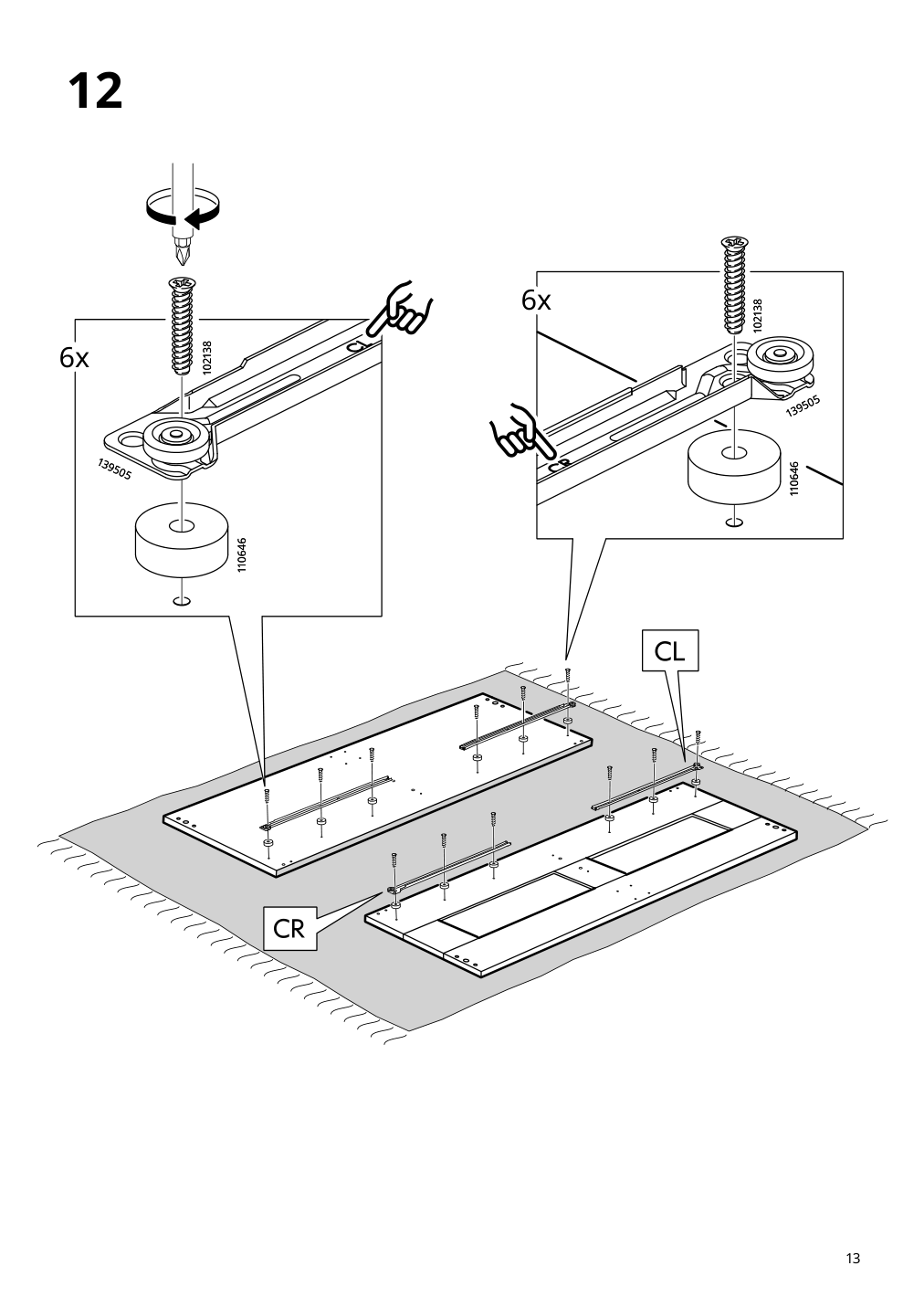 Assembly instructions for IKEA Brimnes bed frame with storage white | Page 13 - IKEA BRIMNES bed frame with storage & headboard 691.574.56