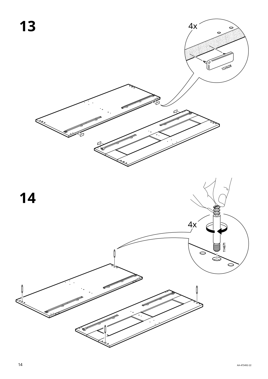 Assembly instructions for IKEA Brimnes bed frame with storage gray | Page 14 - IKEA BRIMNES bed frame with storage & headboard 193.248.63