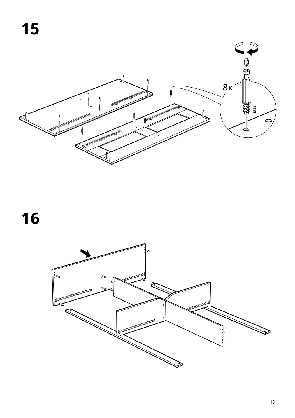 Assembly instructions for IKEA Brimnes bed frame with storage gray | Page 15 - IKEA BRIMNES bed frame with storage & headboard 593.248.61