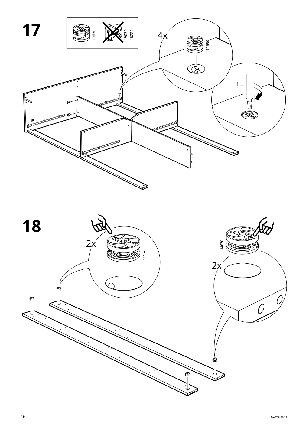 Assembly instructions for IKEA Brimnes bed frame with storage gray | Page 16 - IKEA BRIMNES bed frame with storage & headboard 393.248.57