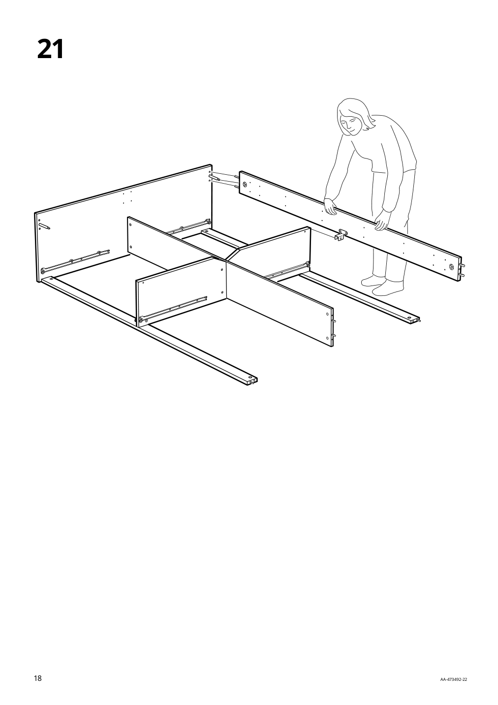 Assembly instructions for IKEA Brimnes bed frame with storage gray | Page 18 - IKEA BRIMNES bed frame with storage & headboard 793.248.60