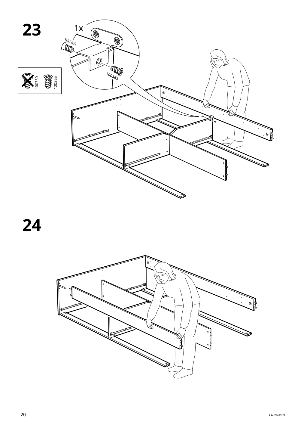 Assembly instructions for IKEA Brimnes bed frame with storage white | Page 20 - IKEA BRIMNES bed frame with storage & headboard 691.574.56