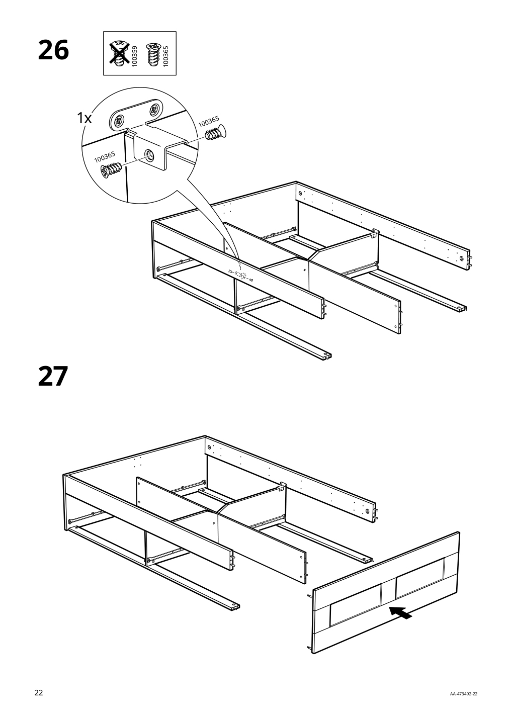 Assembly instructions for IKEA Brimnes bed frame with storage gray | Page 22 - IKEA BRIMNES bed frame with storage & headboard 393.248.57