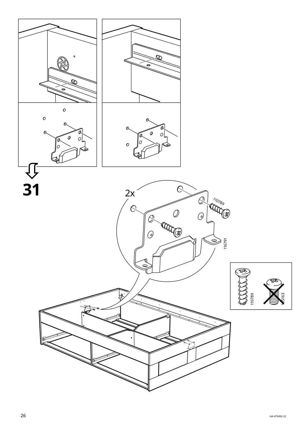 Assembly instructions for IKEA Brimnes bed frame with storage black | Page 26 - IKEA BRIMNES bed frame with storage & headboard 091.574.21