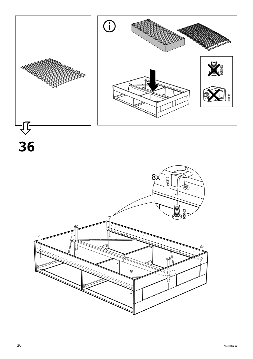 Assembly instructions for IKEA Brimnes bed frame with storage gray | Page 30 - IKEA BRIMNES bed frame with storage & headboard 193.248.63