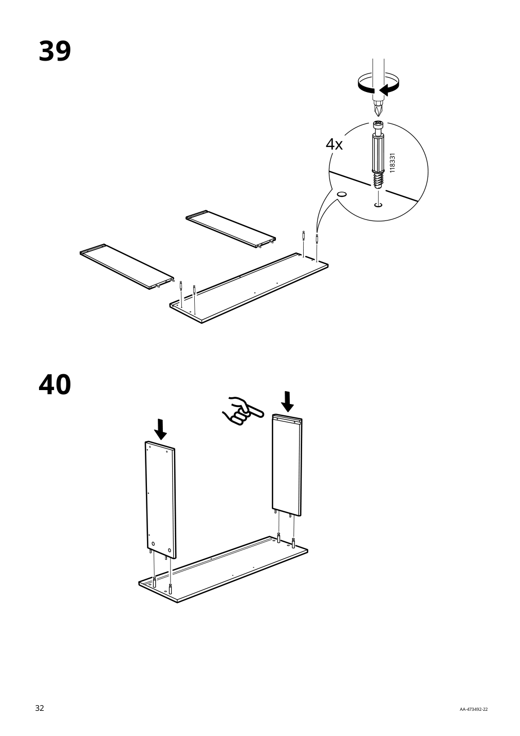 Assembly instructions for IKEA Brimnes bed frame with storage gray | Page 32 - IKEA BRIMNES bed frame with storage & headboard 993.248.64