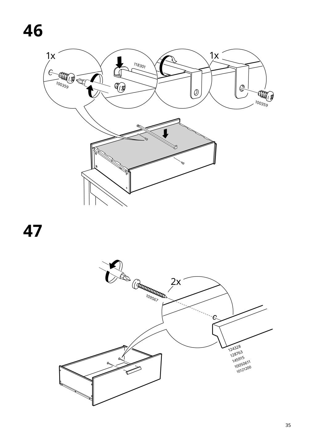 Assembly instructions for IKEA Brimnes bed frame with storage black | Page 35 - IKEA BRIMNES bed frame with storage & headboard 791.574.27