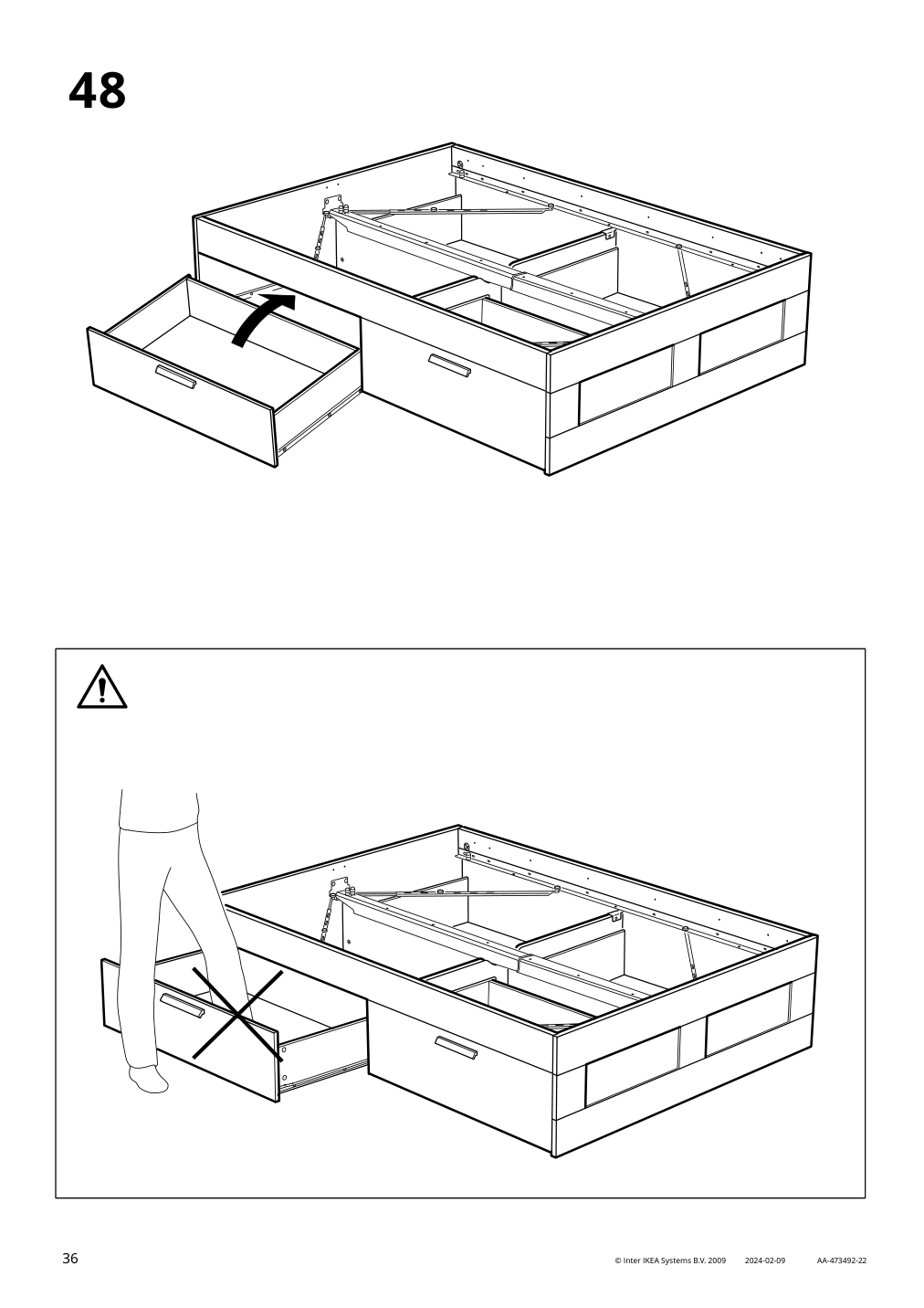 Assembly instructions for IKEA Brimnes bed frame with storage gray | Page 36 - IKEA BRIMNES bed frame with storage & headboard 393.248.57