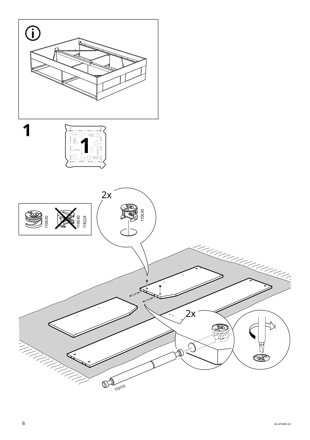 Assembly instructions for IKEA Brimnes bed frame with storage black | Page 6 - IKEA BRIMNES bed frame with storage & headboard 091.574.21