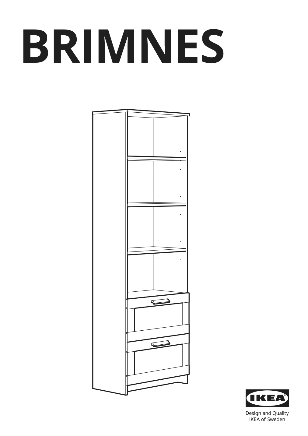 Assembly instructions for IKEA Brimnes bookcase black | Page 1 - IKEA BRIMNES TV storage combination 191.843.39