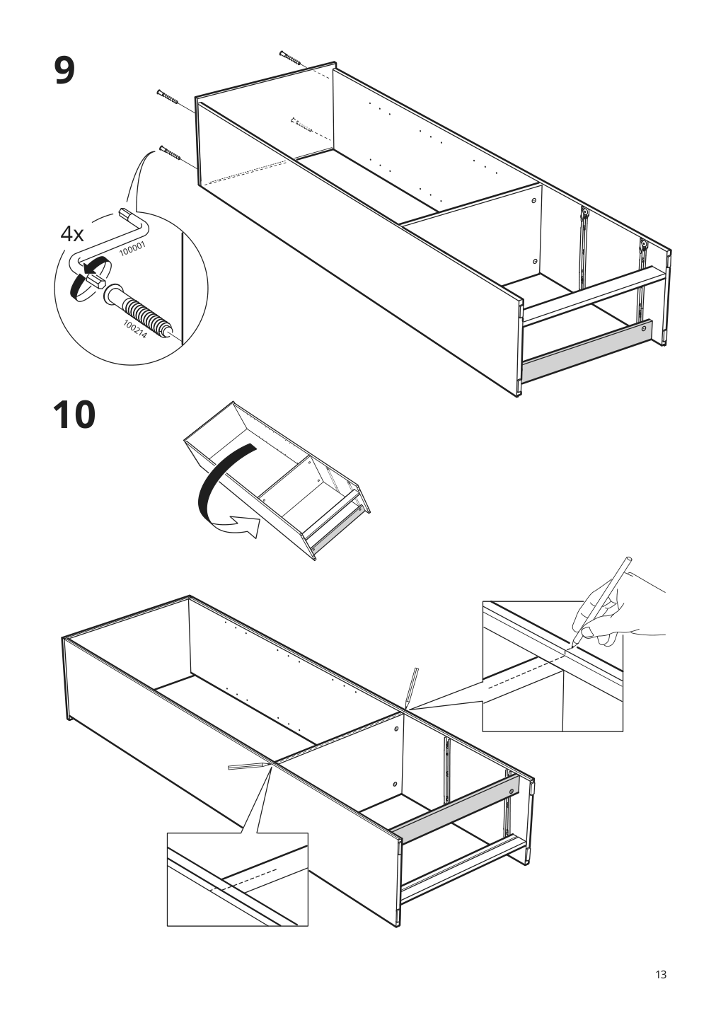 Assembly instructions for IKEA Brimnes bookcase black | Page 13 - IKEA BRIMNES bookcase 403.012.23