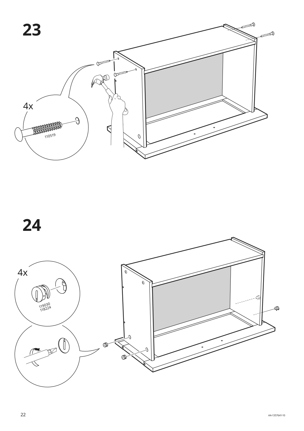 Assembly instructions for IKEA Brimnes bookcase white | Page 22 - IKEA BRIMNES TV storage combination 394.772.42