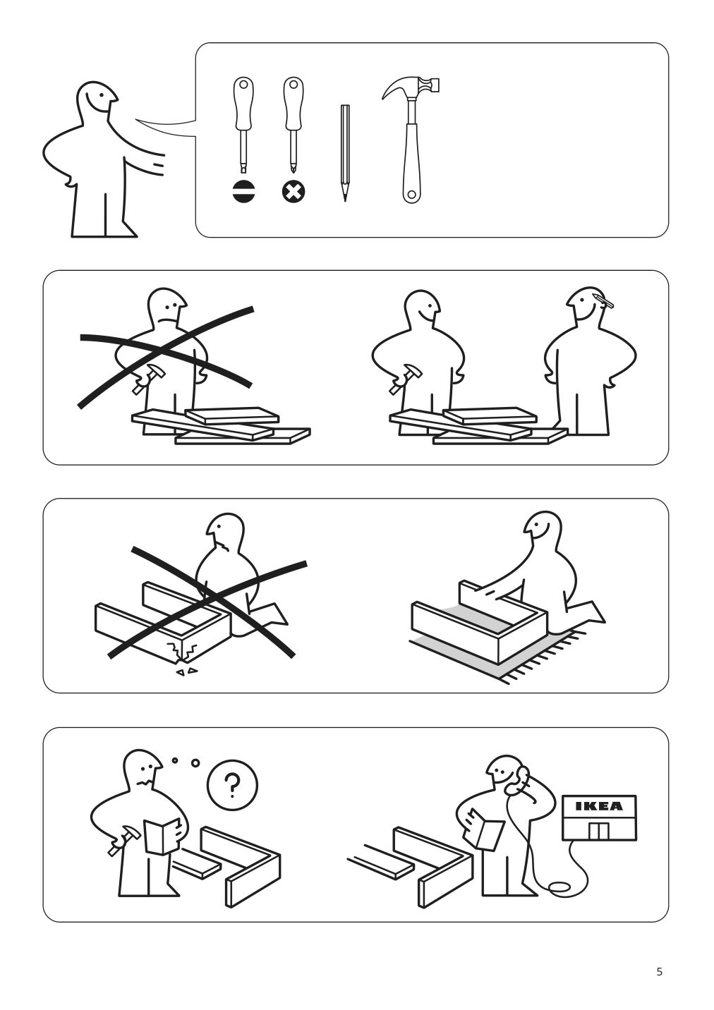 Assembly instructions for IKEA Brimnes bookcase white | Page 5 - IKEA BRIMNES TV storage combination 495.727.38