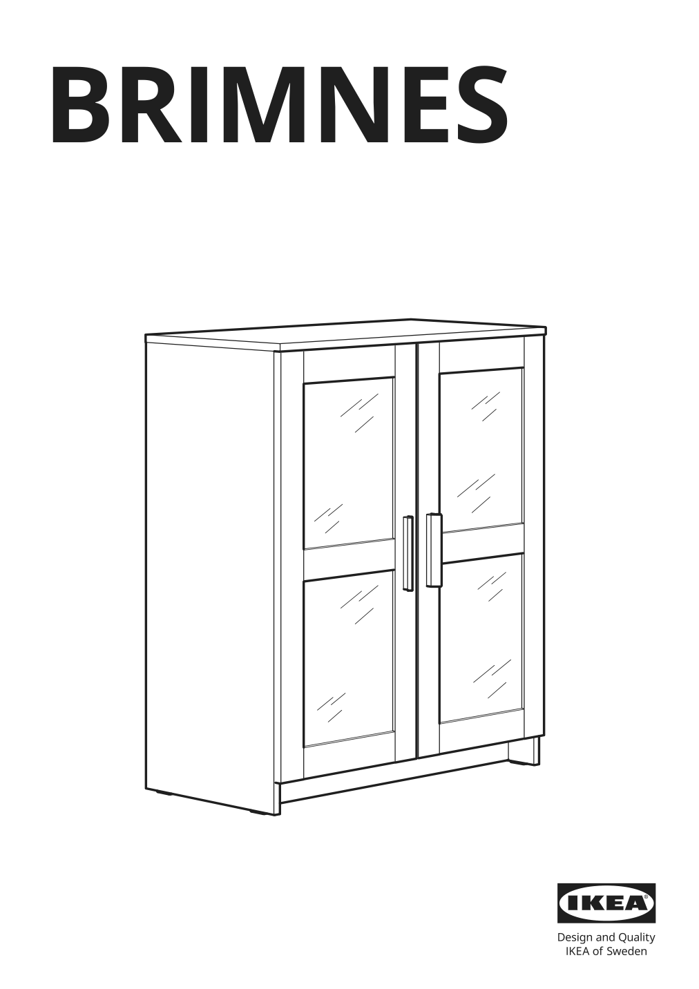 Assembly instructions for IKEA Brimnes cabinet with doors glass white | Page 1 - IKEA BRIMNES TV storage combination/glass doors 595.727.47