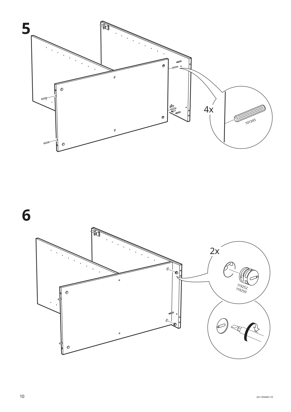 Assembly instructions for IKEA Brimnes cabinet with doors glass black | Page 10 - IKEA BRIMNES TV storage combination/glass doors 692.782.22