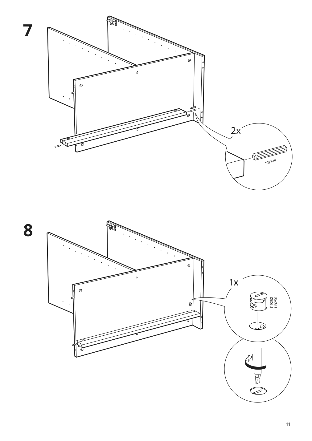 Assembly instructions for IKEA Brimnes cabinet with doors glass white | Page 11 - IKEA BRIMNES TV storage combination/glass doors 595.727.47