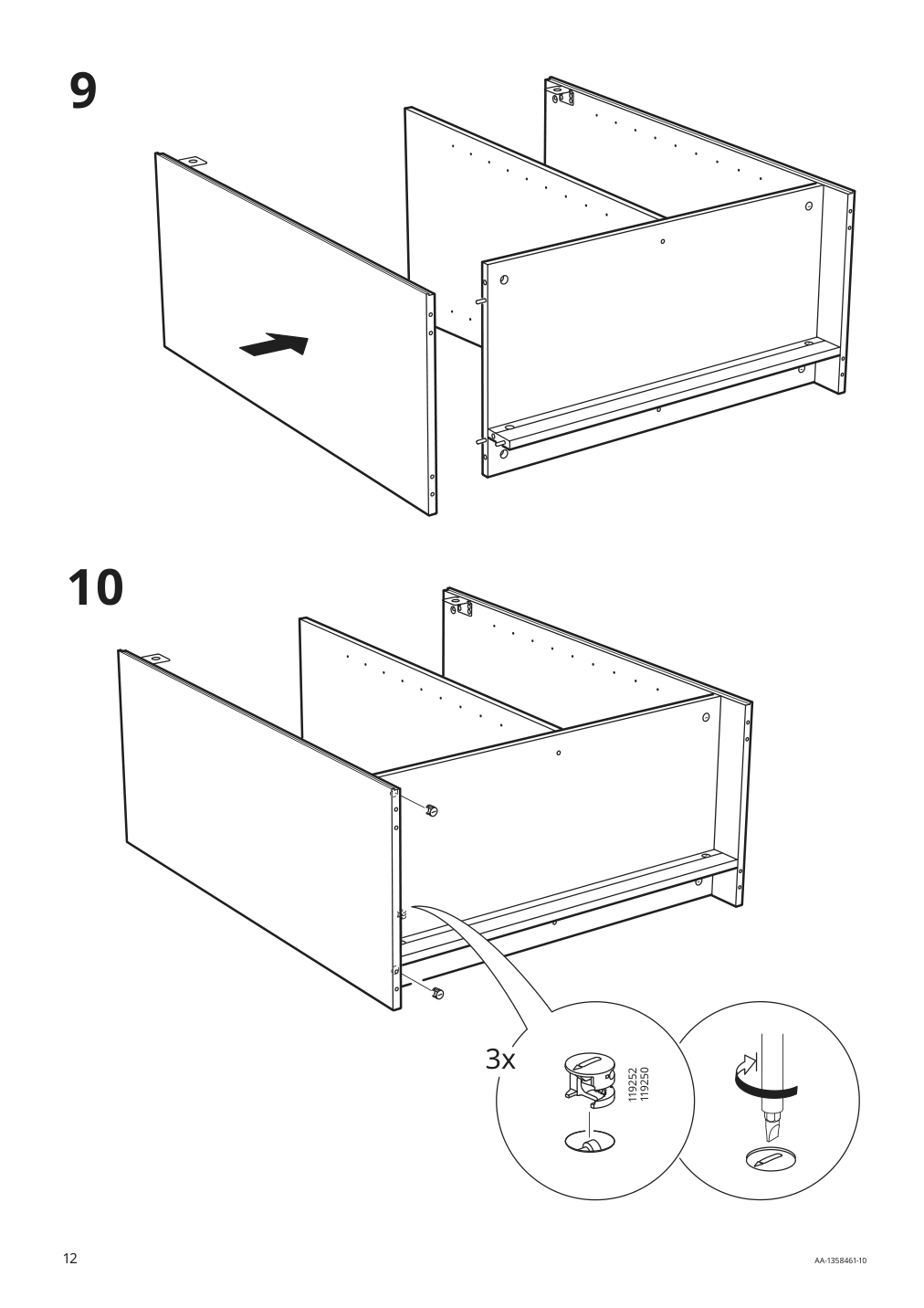 Assembly instructions for IKEA Brimnes cabinet with doors glass black | Page 12 - IKEA BRIMNES cabinet with doors 003.006.64