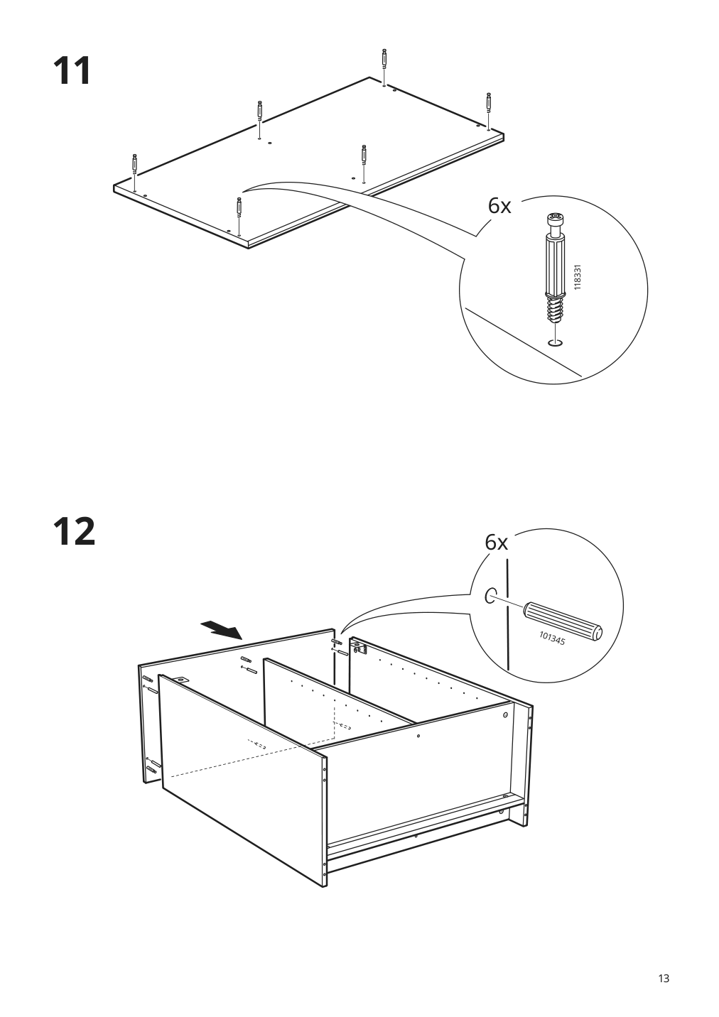 Assembly instructions for IKEA Brimnes cabinet with doors glass black | Page 13 - IKEA BRIMNES TV storage combination/glass doors 795.727.46