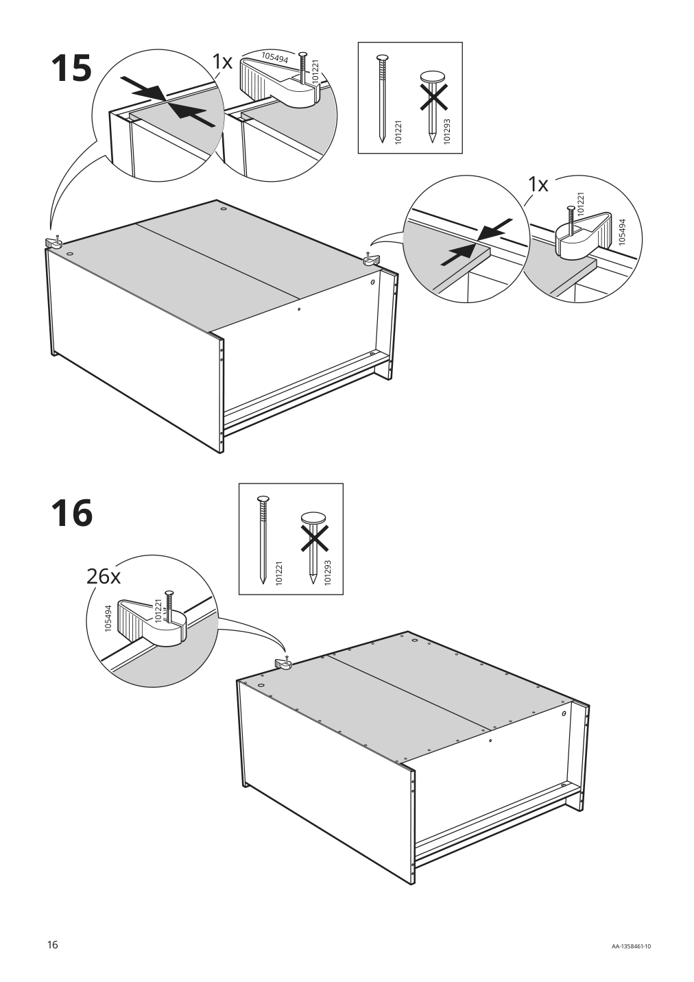 Assembly instructions for IKEA Brimnes cabinet with doors glass white | Page 16 - IKEA BRIMNES TV storage combination/glass doors 992.782.25